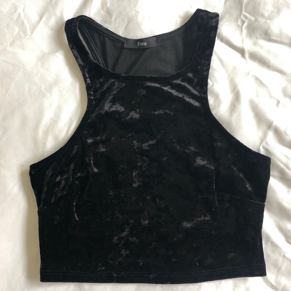 Velour crop top
